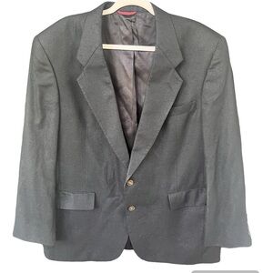 Hart Schaffer Marx VTG 100% Silk Jacket Sport Coat 44S Navy